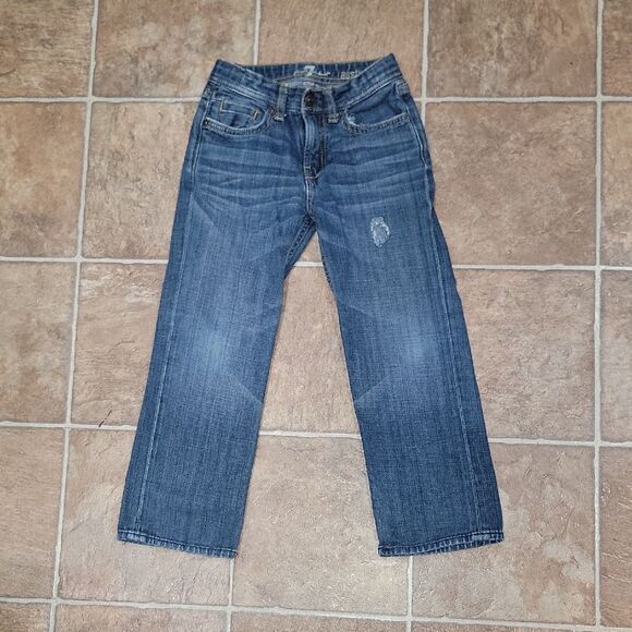 7 For All Mankind Austyn Adjustable Waist Destructed Boys Jeans 7FAM Size 5 - Picture 1 of 9